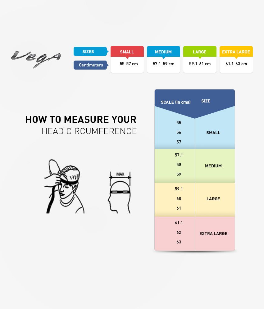 Helmet Helmet Size Chart Vega