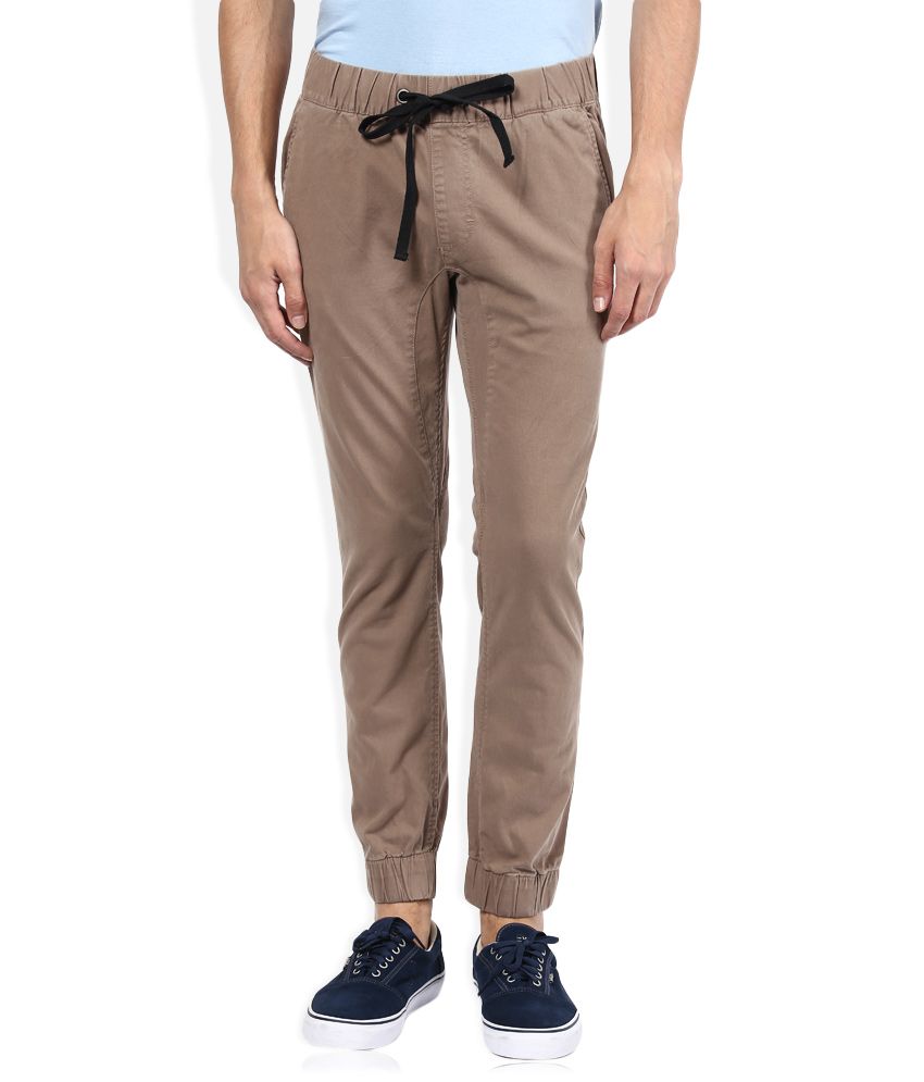 brown flared joggers