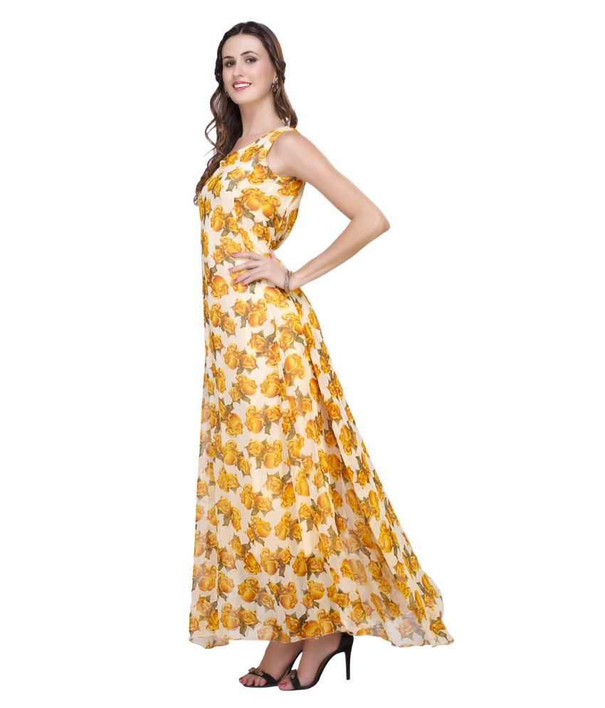 Ishin Yellow Georgette Dresses - Buy Ishin Yellow Georgette Dresses ...