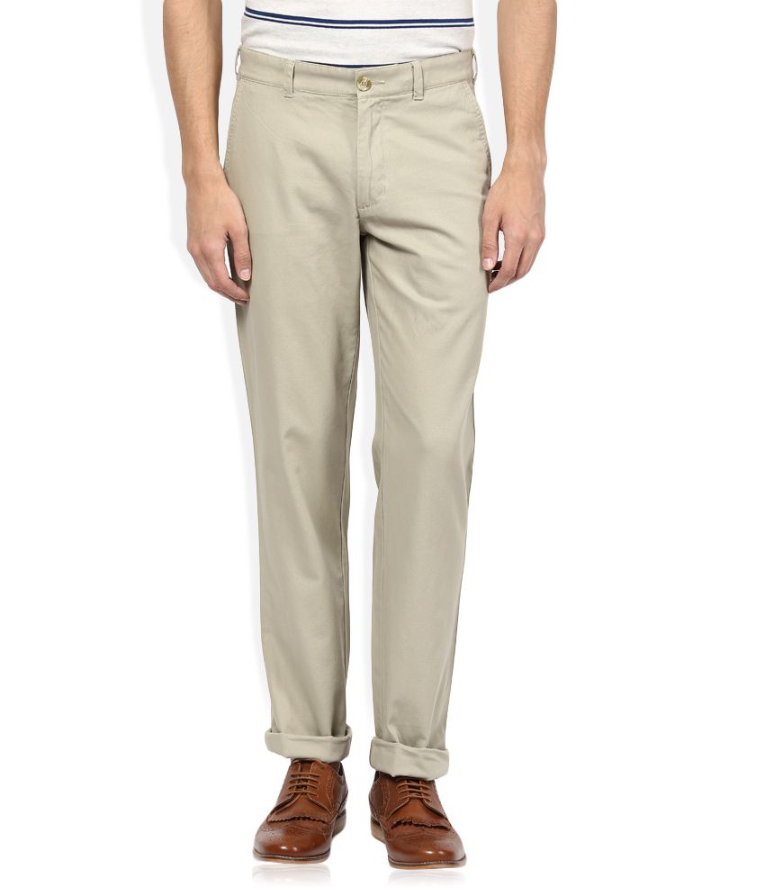 Color Plus Beige Solid Chinos - Buy Color Plus Beige Solid Chinos ...