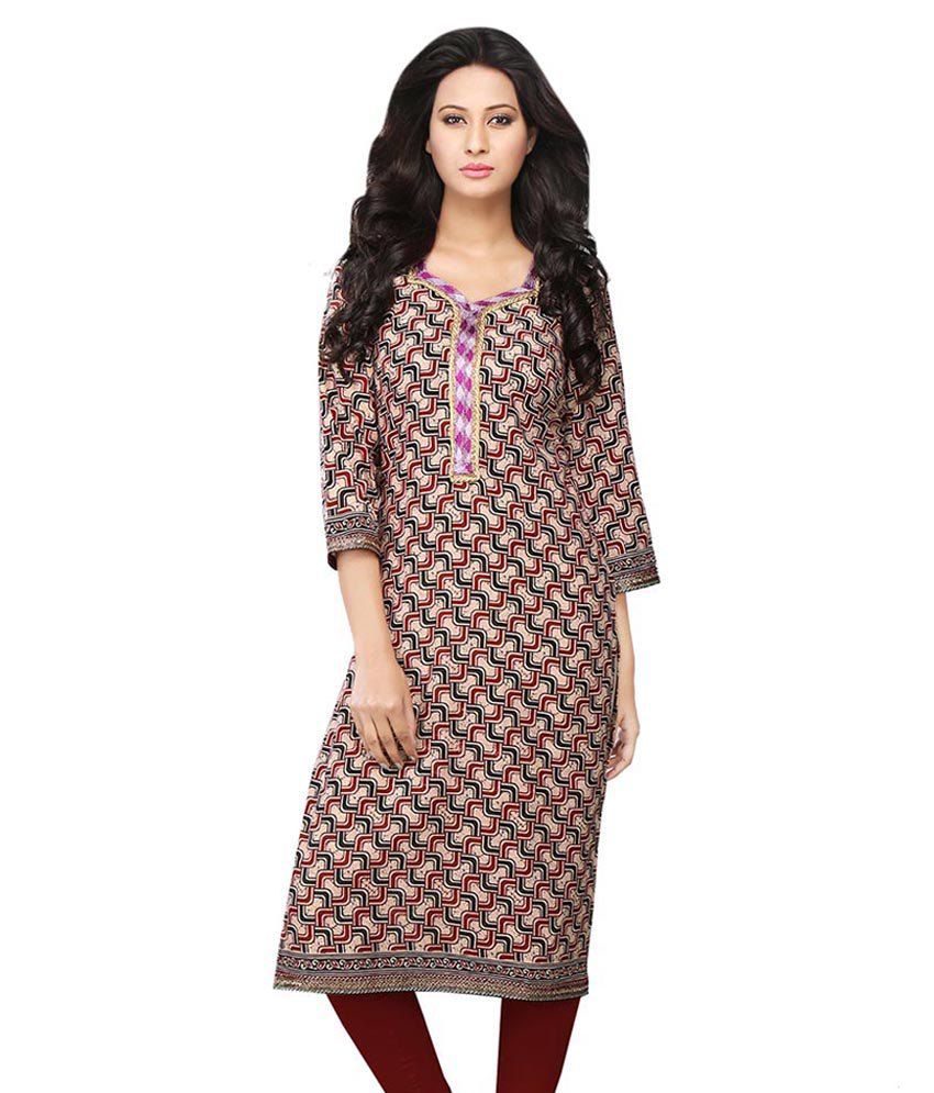 Devi Handlooms Multicolor Cotton Kurti - Buy Devi Handlooms Multicolor ...