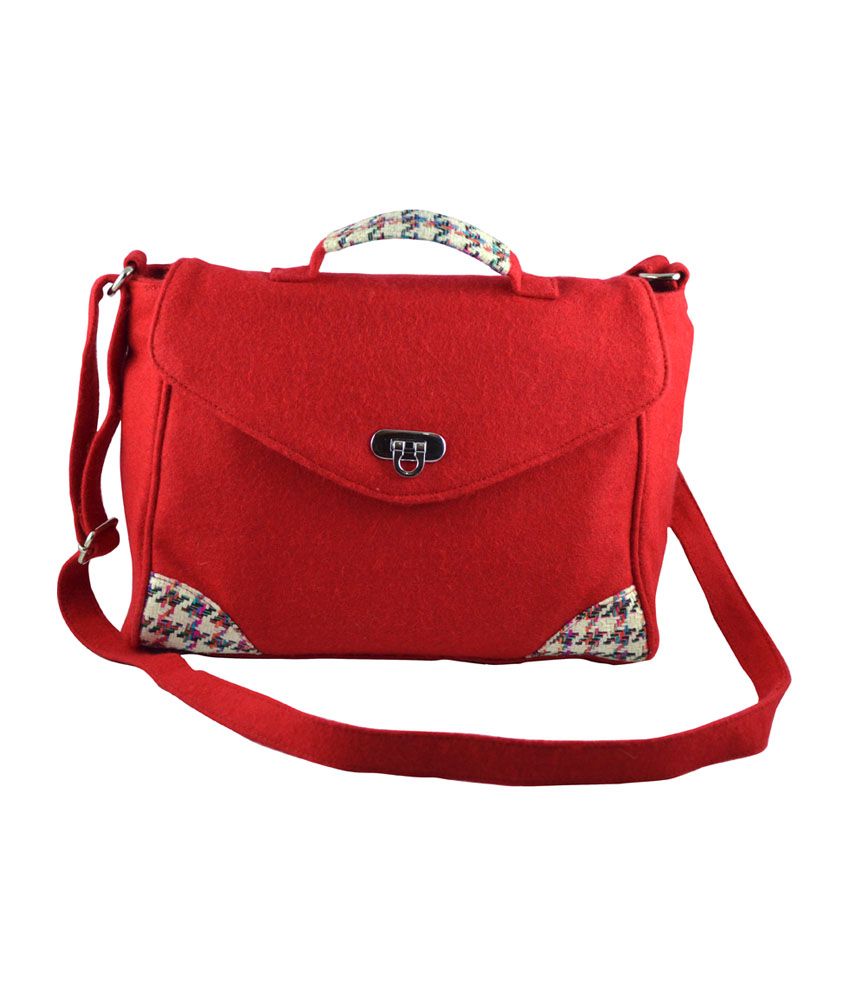 small red satchel bag