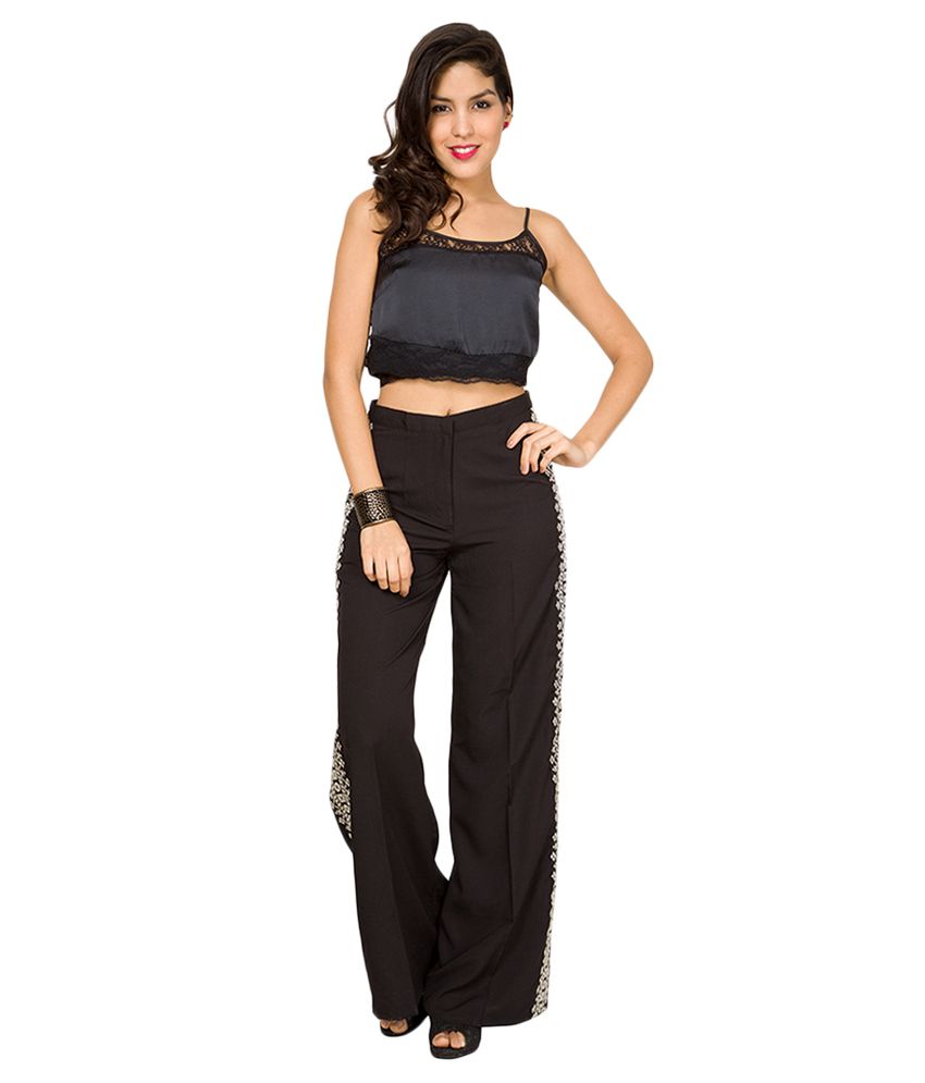 Buy Tokyo Talkies Black Embroidered 