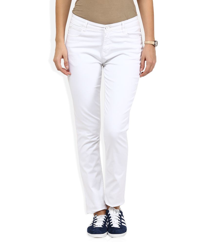 white slim fit jeans