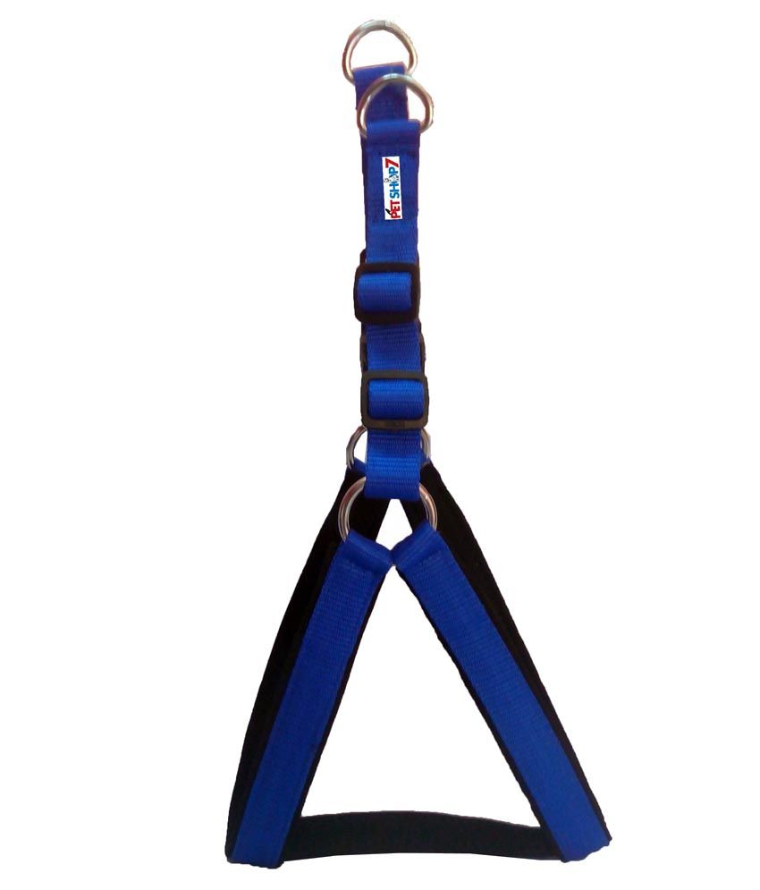    			Petshop7 Nylon Blue 0.75 inch Padded  Dog Harness - Small Harness