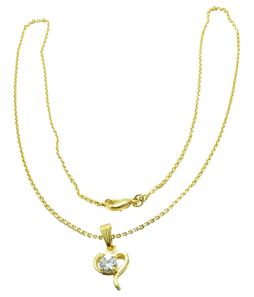 Swarn Abha Gold Plated Combos Pendant With Chain Pack Of 2 Buy Swarn