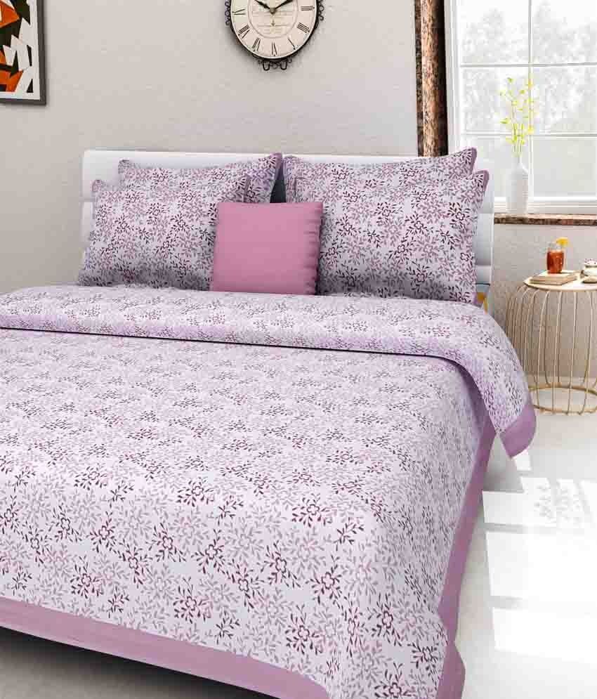     			Uniqchoice Cotton 1 Bedsheet with 2 Pillow Covers ( x )