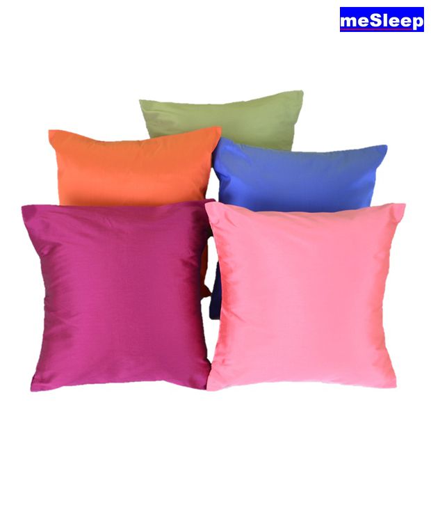 MeSleep Taffeta Silk Cushion Covers (12x12 inches)