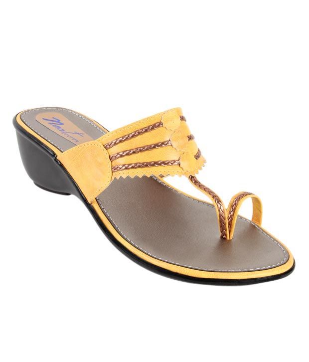 yellow slip on heels