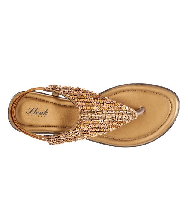 rose gold sequin sandals
