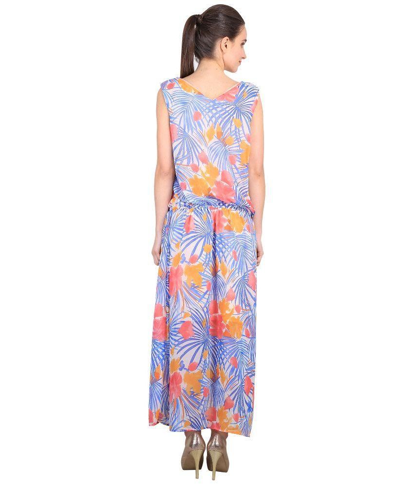 Sierra Multi Color Poly Georgette Dresses - Buy Sierra Multi Color Poly ...