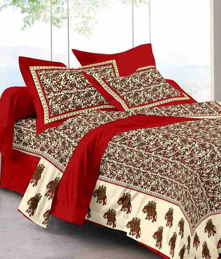 Uniqchoice Cotton Double Bedsheet With 2 Pillow Covers Buy