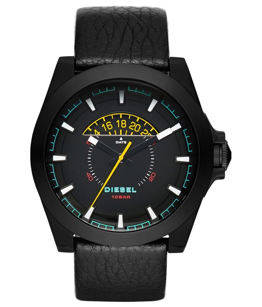 black analog wrist watch