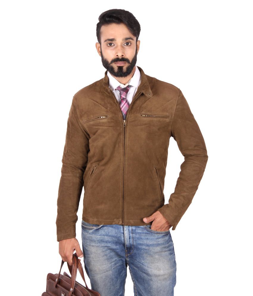 Theo&Ash Brown Leather Casual Jacket - Buy Theo&Ash Brown Leather ...