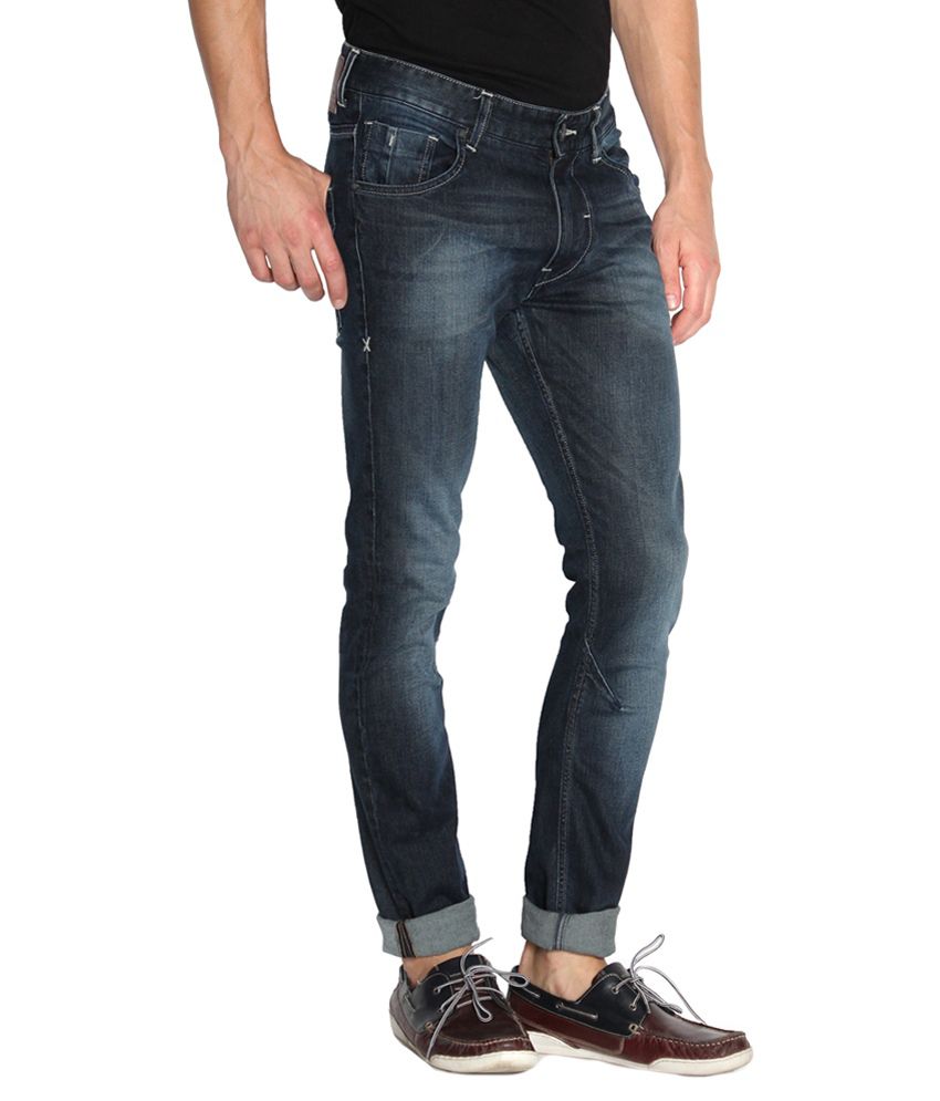 F Cube Blue Slim Fit Jeans - Buy F Cube Blue Slim Fit Jeans Online at ...