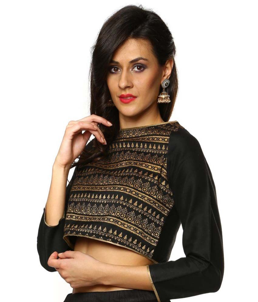 9Rasa Black Cotton Crop Top Buy 9Rasa Black Cotton Crop Top Online at