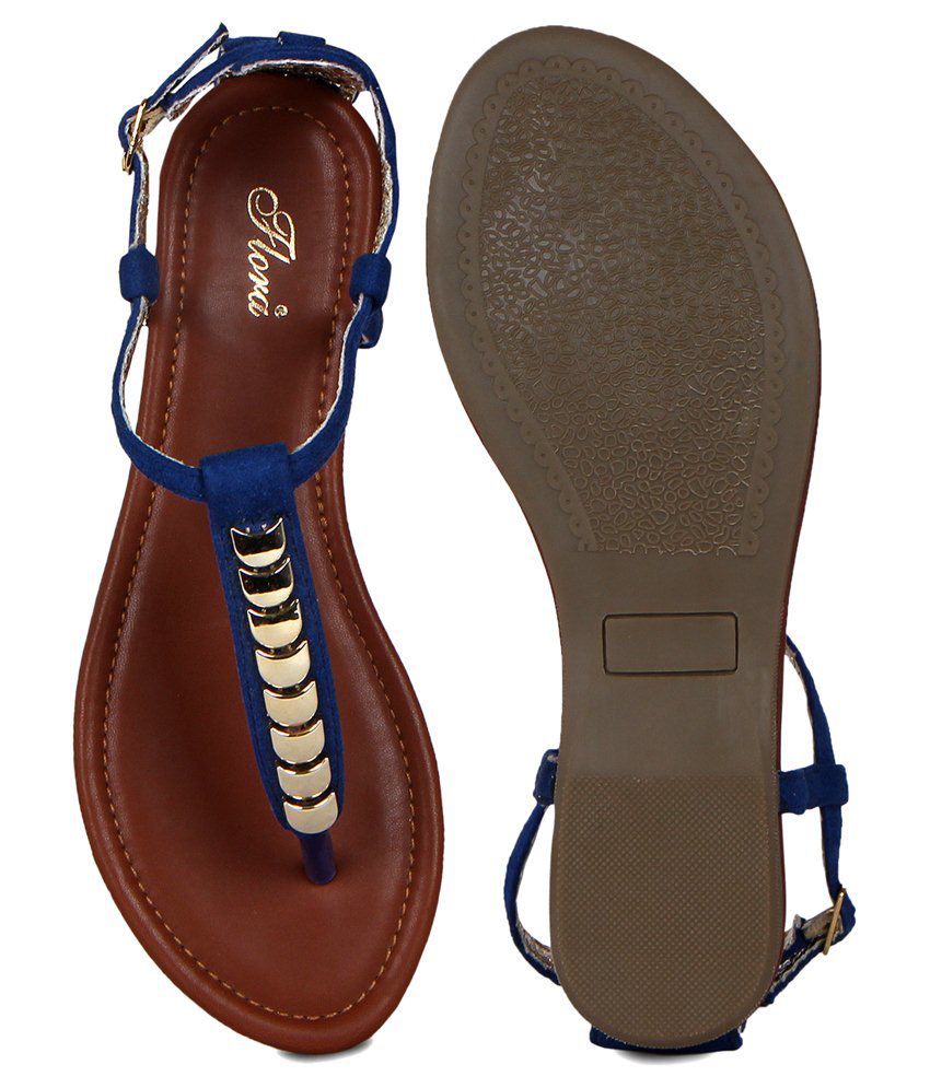Flora Blue Sandals Price in India- Buy Flora Blue Sandals Online at ...