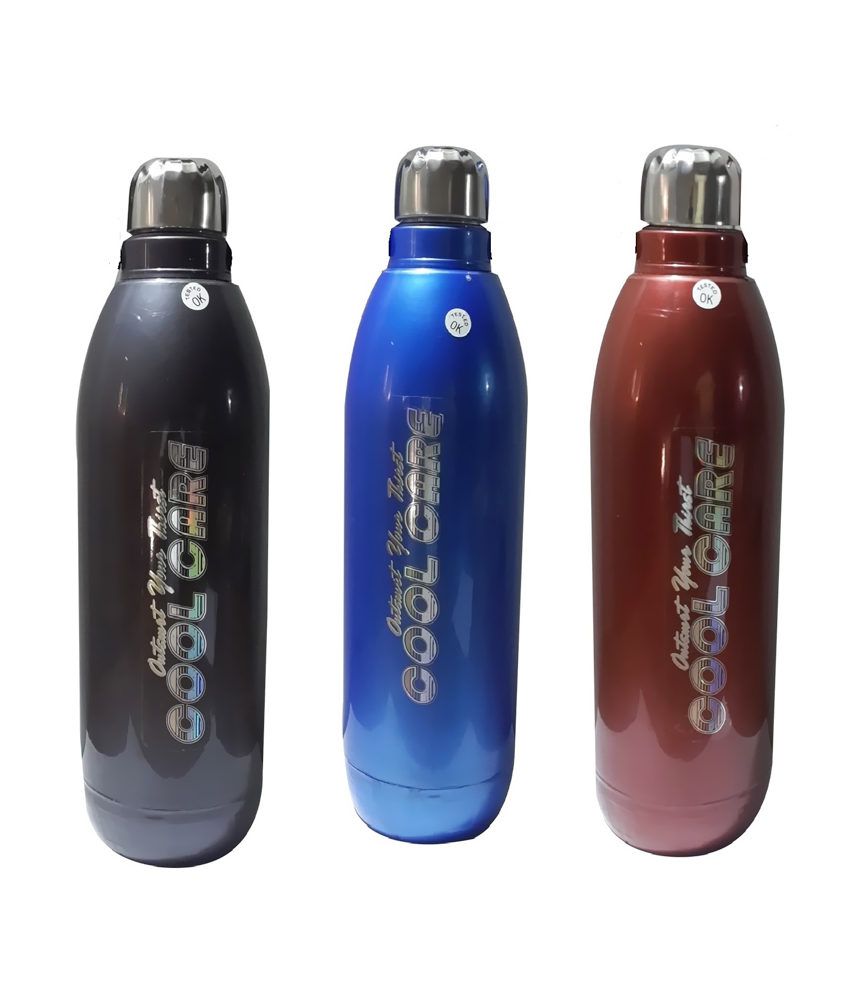 Green Cube Multicolor Water Bottle 1000 Ml Pack of 3: Buy Online at ...