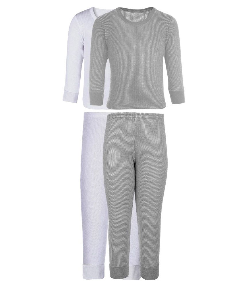    			Selfcare White And Gray Thermalwear Pack Of 2