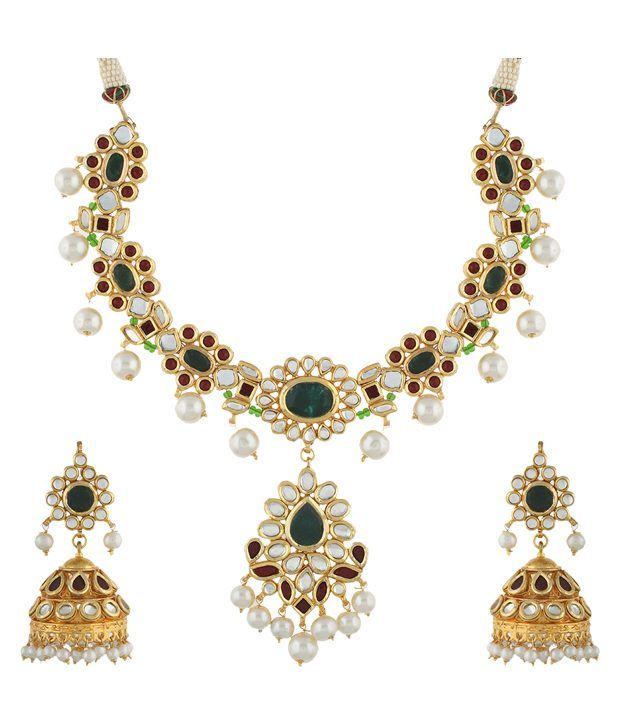 Chaahat Fashions Jewellery Designer Multicolour Cz Necklace Set Buy