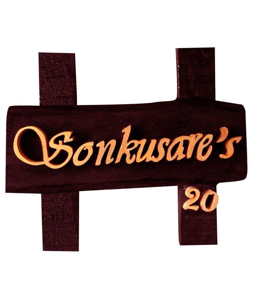 Nameplateswala Brown Natural Wood Name plate Buy Nameplateswala Brown