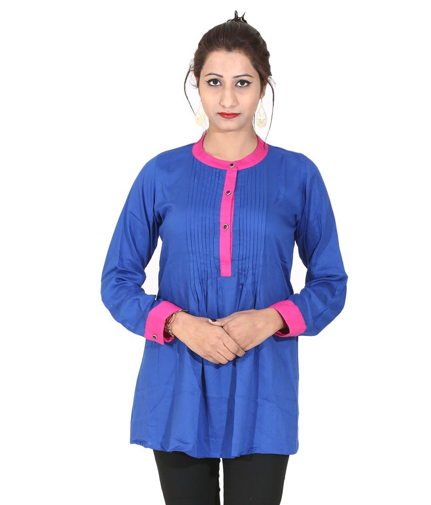 Iande Blue Rayon Tops - Buy Iande Blue Rayon Tops Online at Best Prices ...