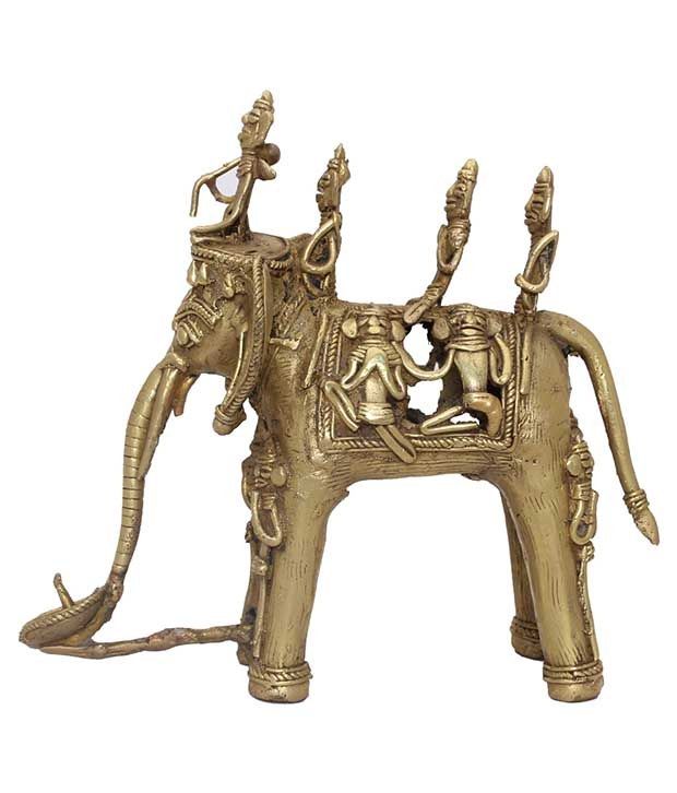 Vivante Creations Ethnic Home Decor Bastar Dhokra Tribal Art Elephant