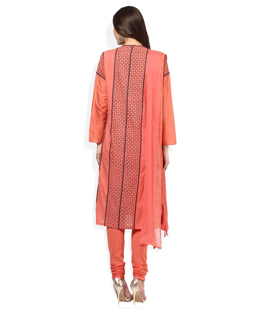 Biba Cotton Kurti With Churidar Stitched Suit Buy Biba Cotton Kurti