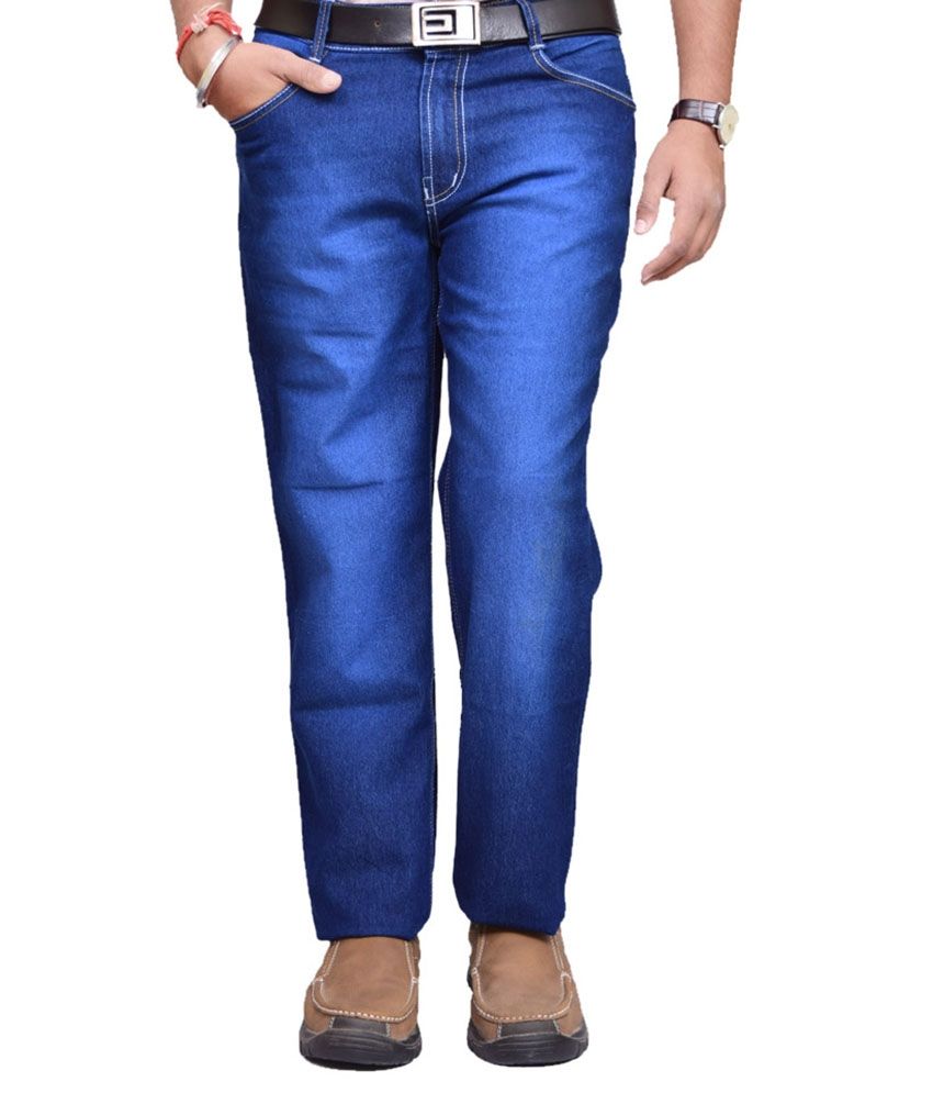 American Noti Blue Regular Fit Jeans - Buy American Noti Blue Regular ...