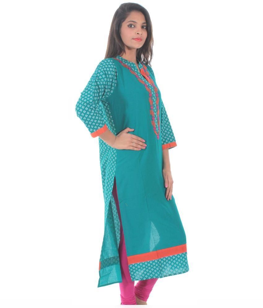 greenish blue kurti