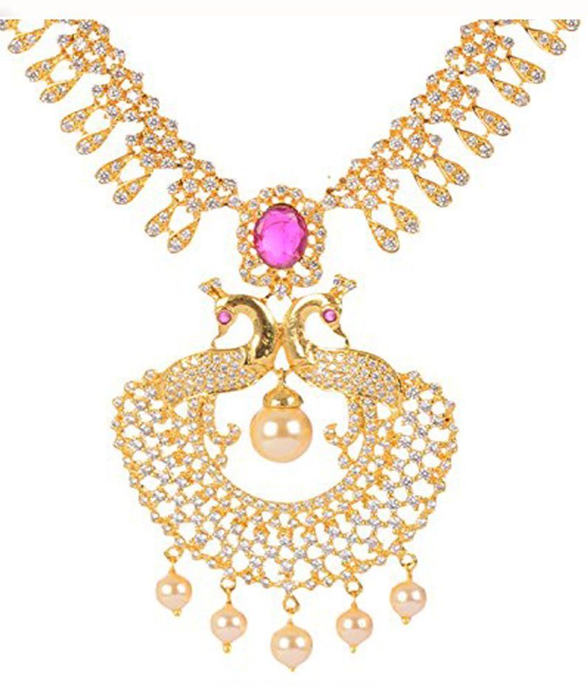 Violet And Purple Gold Alloy Necklace Set Buy Violet And Purple Gold Alloy Necklace Set Online At 