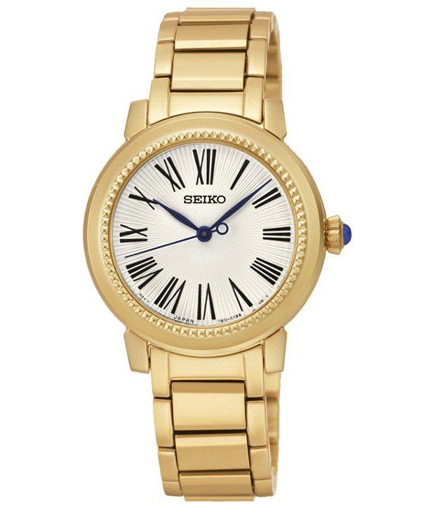Seiko White & Golden Formal Analogue Wrist Watch For Women Price in