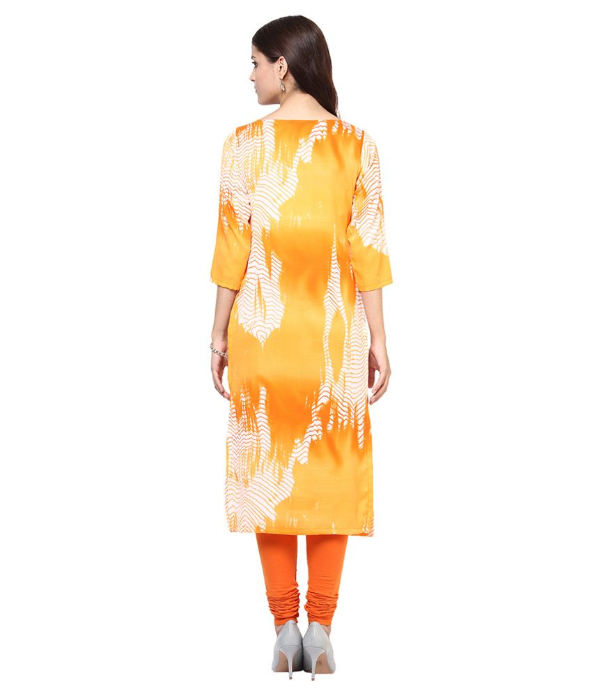 Shakumbhari Orange Printed Kurta - Buy Shakumbhari Orange Printed Kurta ...