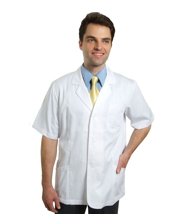 Shri Balaji Uniforms White Cotton Lab Coat Apron for Men