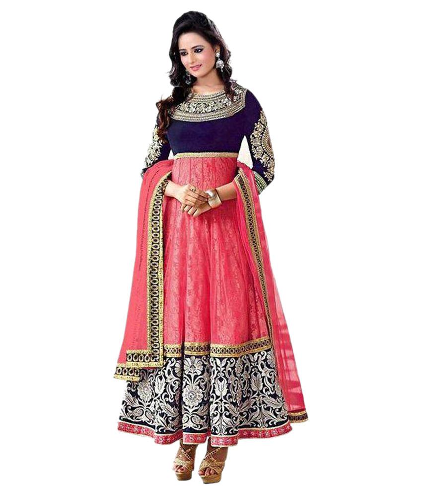 Alicolours Multicolor Embroidered Woolen Dress Material - Buy ...