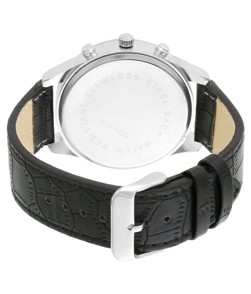 Fostelo Black Leather Wrist Watch For Men Buy Fostelo Black Leather Wrist Watch For Men Online
