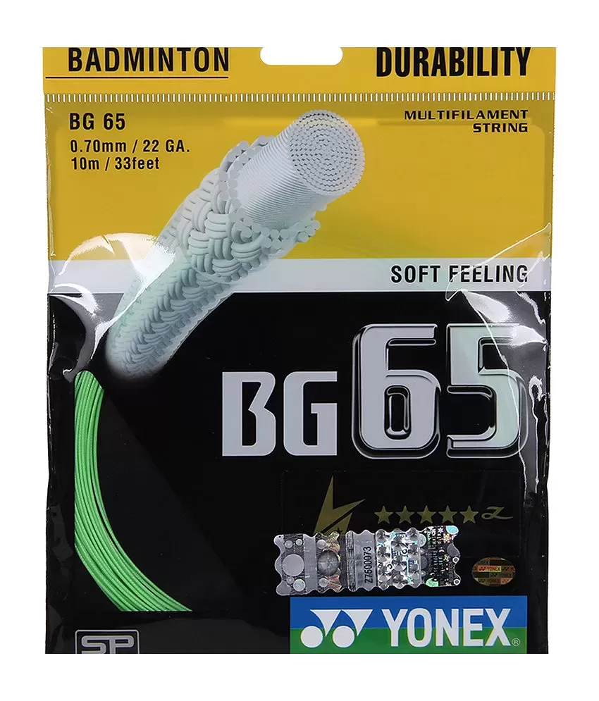 Yonex Badminton Strings BG 65,Lin Dan Special 0.70mm (Bright Green) Buy Online at Best Price on Snapdeal