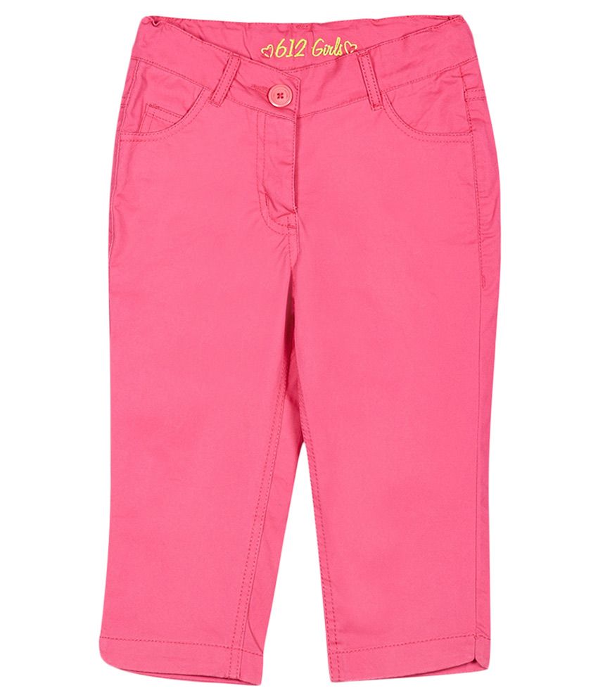 pink denim capris