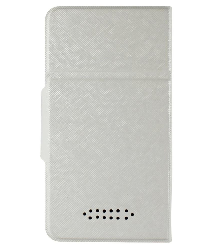 Molife Universal Flip Cover For Gionee Pioneer P2 White Flip Covers