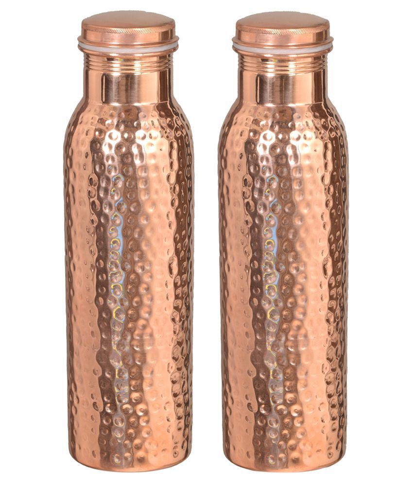    			Meera Antiques Copper Water Bottle 1000ML(Each) Pack of 2