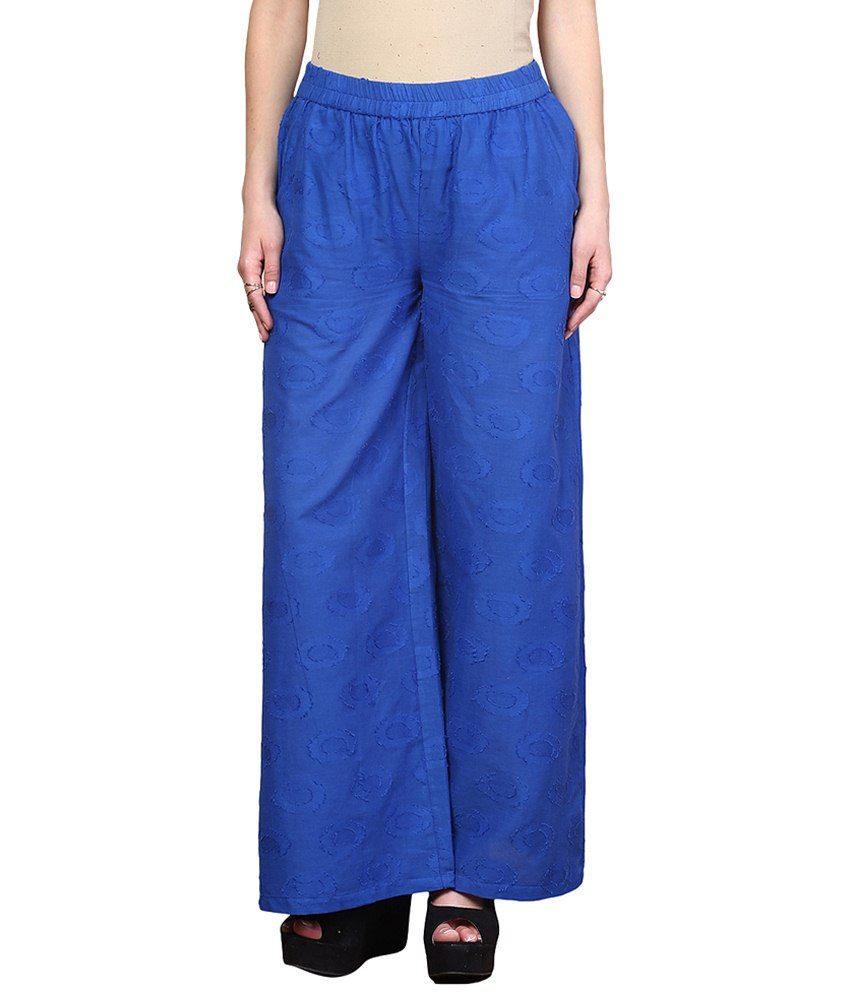 blue palazzo pants with top