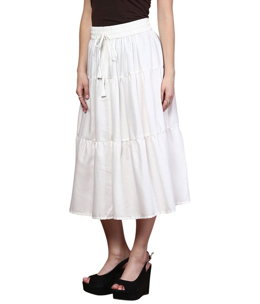 Buy Yepme White Cotton Midi Skirt Online at Best Prices in India - Snapdeal