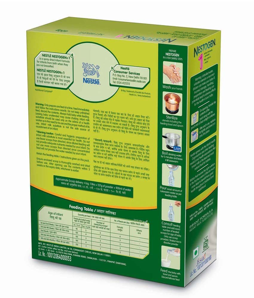 Nestle Nestogen 1 Infant Formula Upto 6 Months 400g Buy Nestle Nestogen 1 Infant Formula Upto 6 Months 400g At Best Prices In India Snapdeal