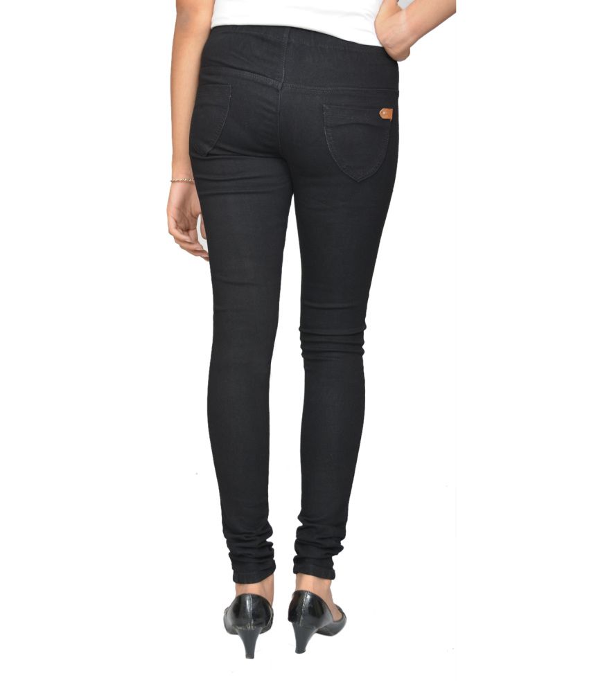 black denim jeggings
