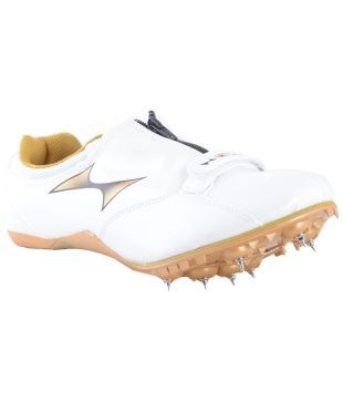 white sprint spikes