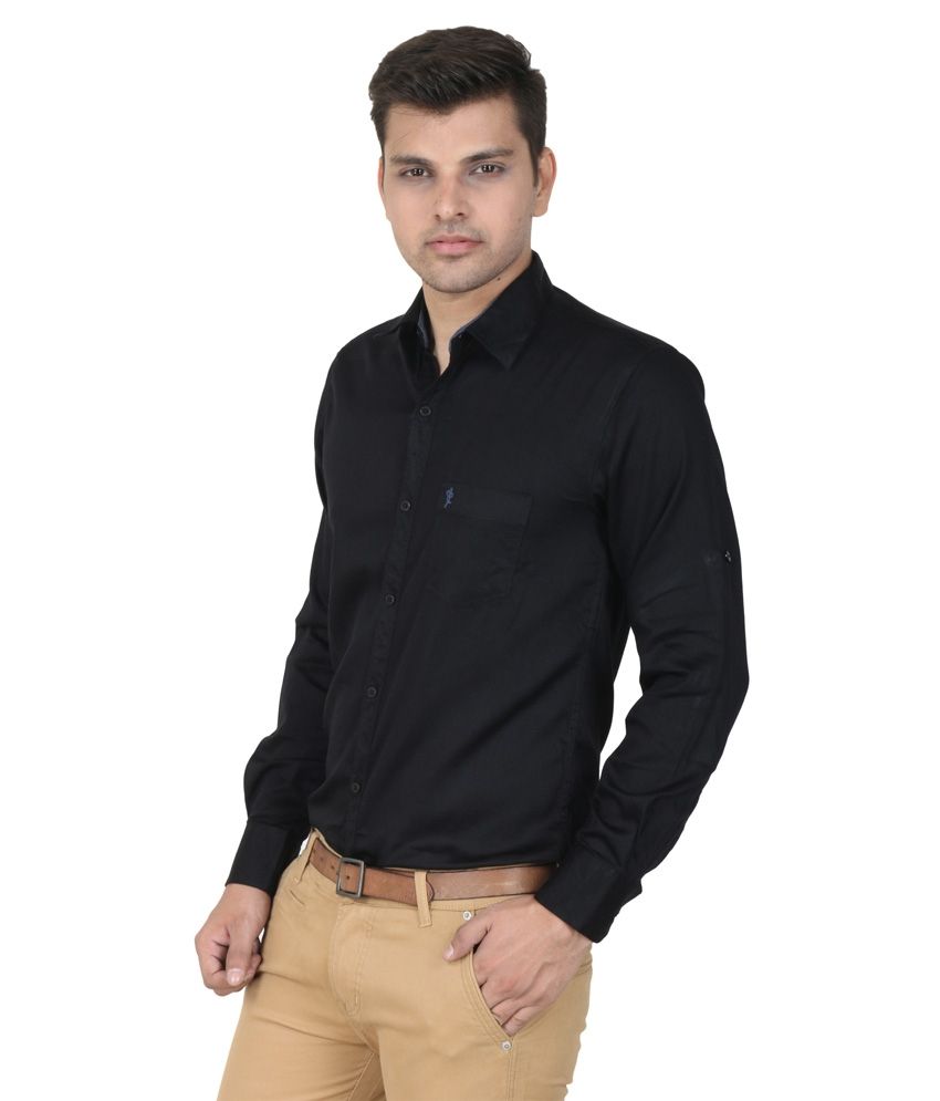 men's black casual shirt