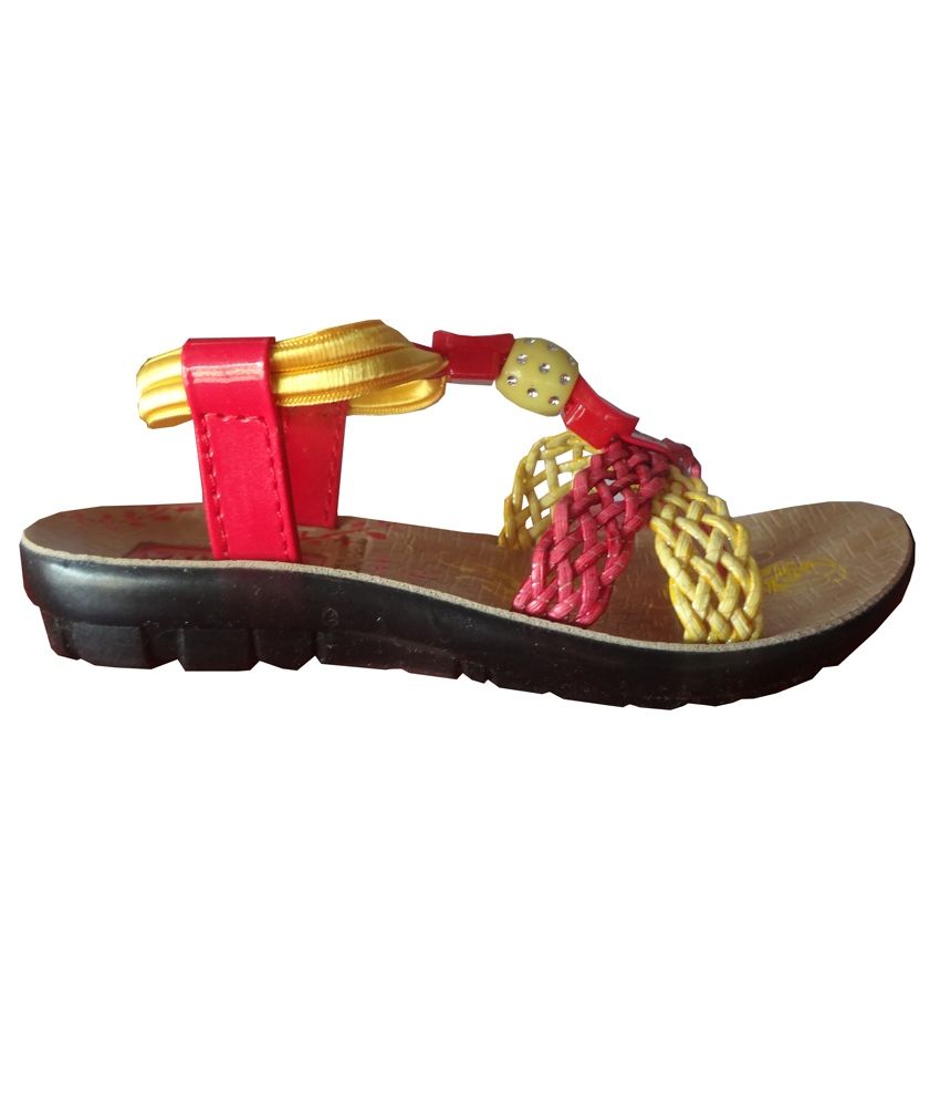 red and yellow sandals