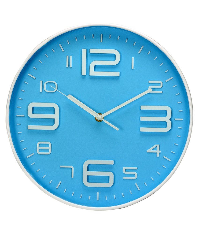 Basement Bazaar Blue Plastic 12 Inch Wall Clock Buy Basement Bazaar