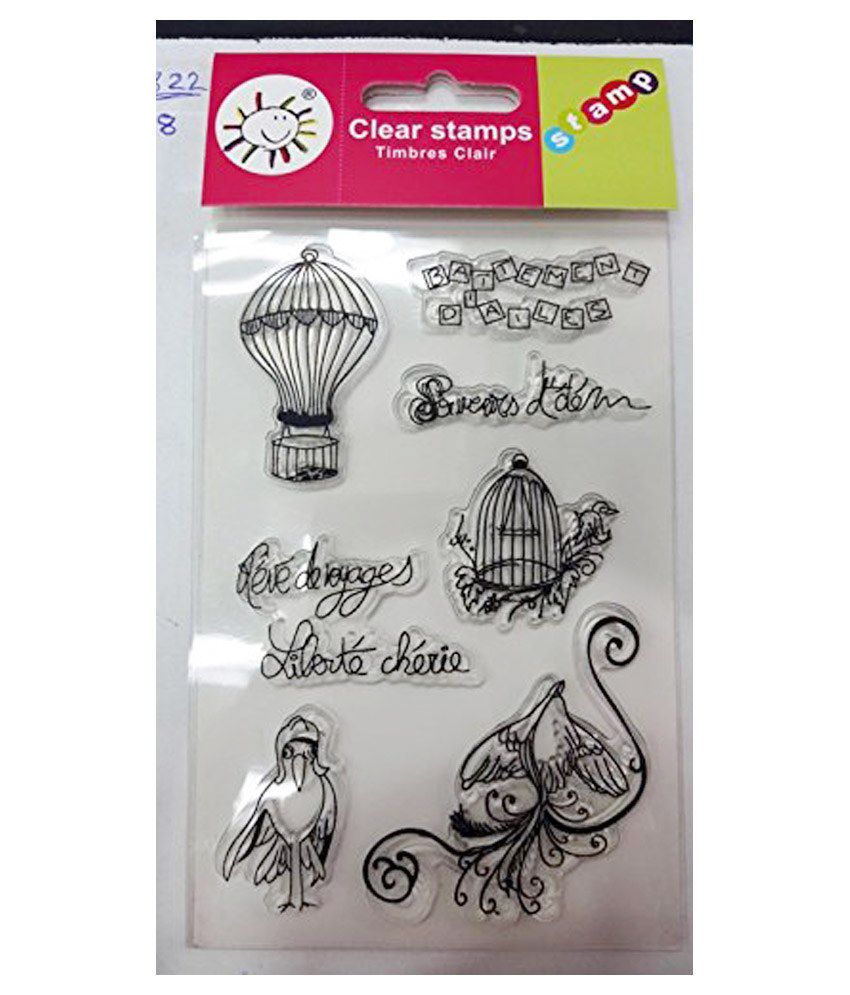     			Vardhman Clear Rubber Stamp for Textile and Block printing, Card and Scrapbook Making