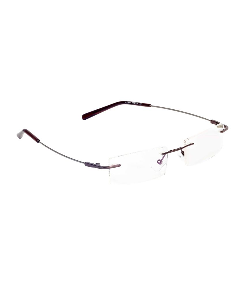 Redex BROWN Rimless Rectangle Eyeglasses Frame For Men ...